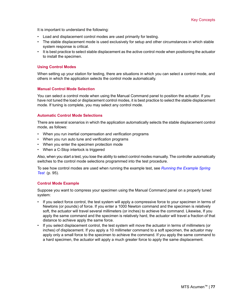 MTS Acumen User Manual | Page 77 / 208