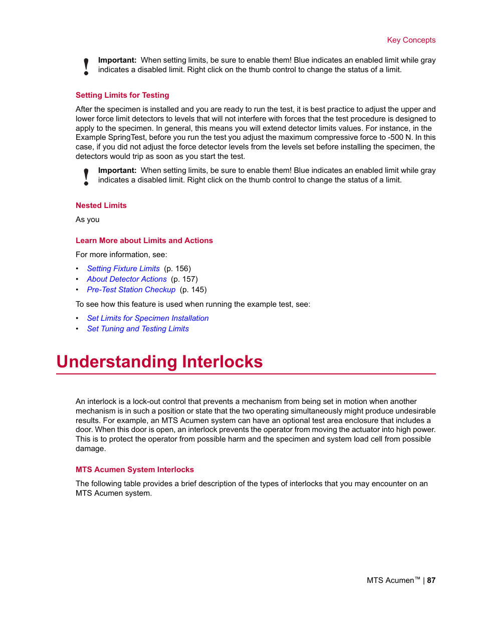Understanding interlocks | MTS Acumen User Manual | Page 87 / 208