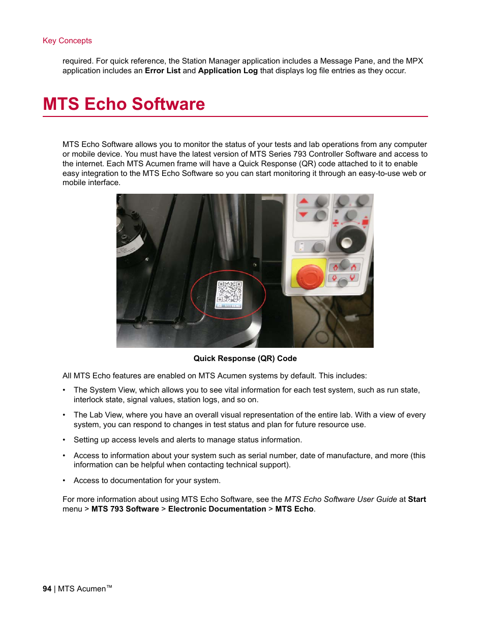 Mts echo software | MTS Acumen User Manual | Page 94 / 208