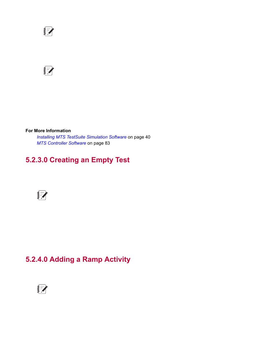 0 creating an empty test, 0 adding a ramp activity | MTS Multipurpose Elite User Manual | Page 43 / 112