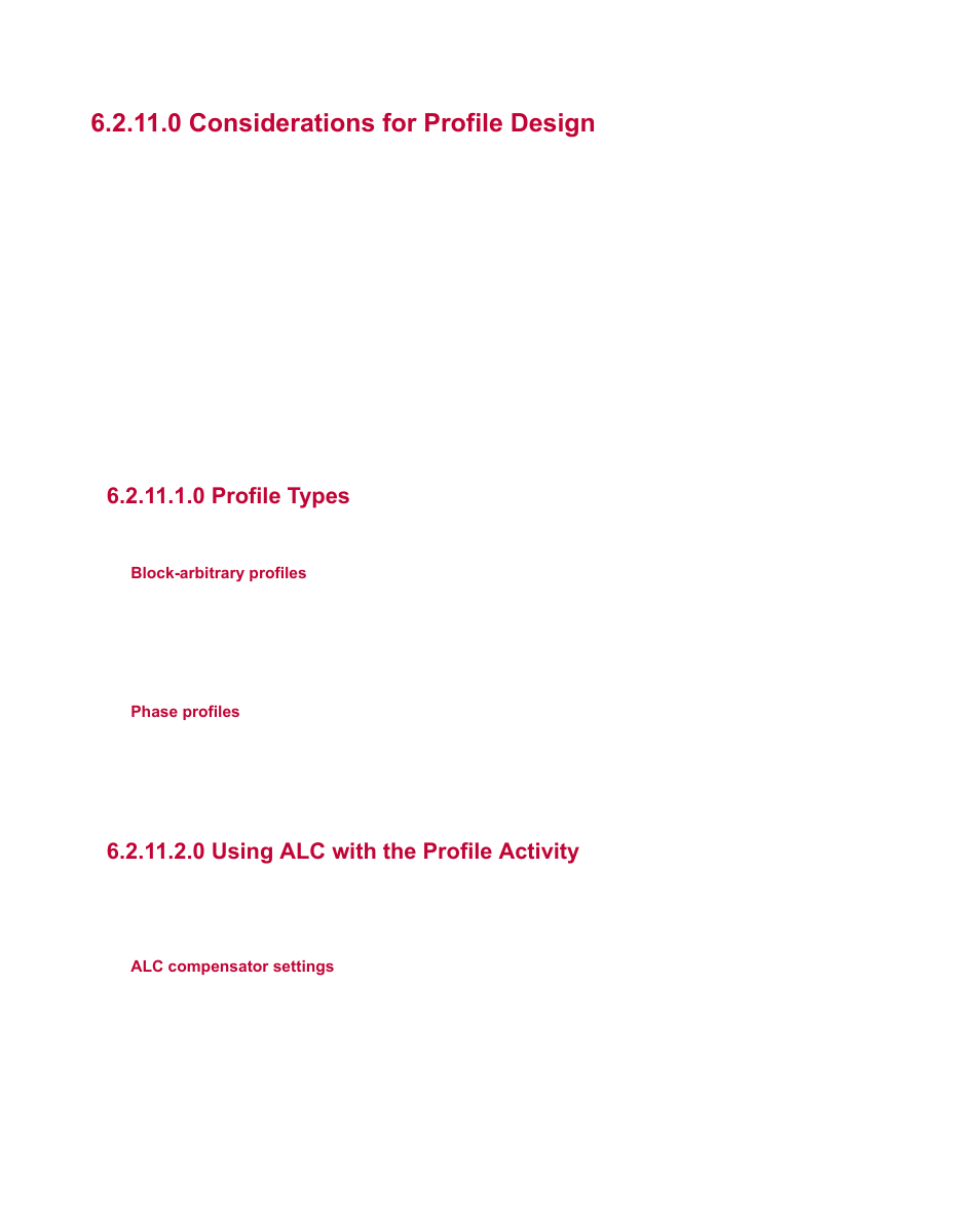 0 considerations for profile design, 0 profile types, 0 using alc with the profile activity | Mation about alc see, Using alc, With the profile activity | MTS Multipurpose Elite User Manual | Page 72 / 112