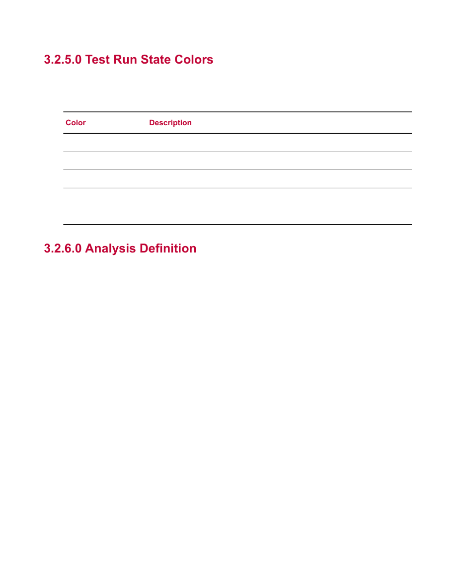 0 test run state colors, 0 analysis definition | MTS Fatigue Analyzer User Manual | Page 22 / 106