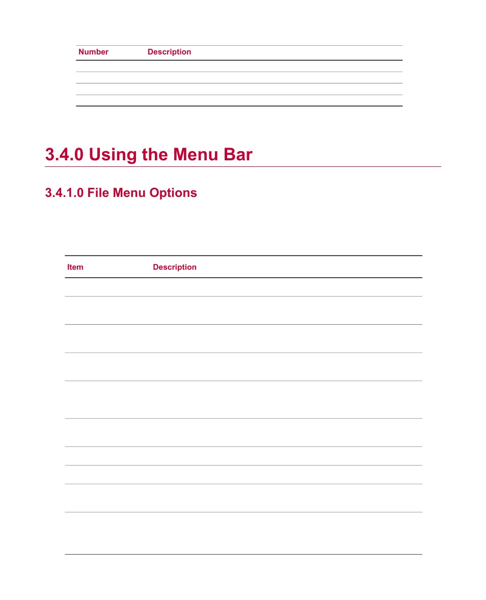 0 using the menu bar, 0 file menu options, Using the menu bar | MTS Fatigue Analyzer User Manual | Page 25 / 106
