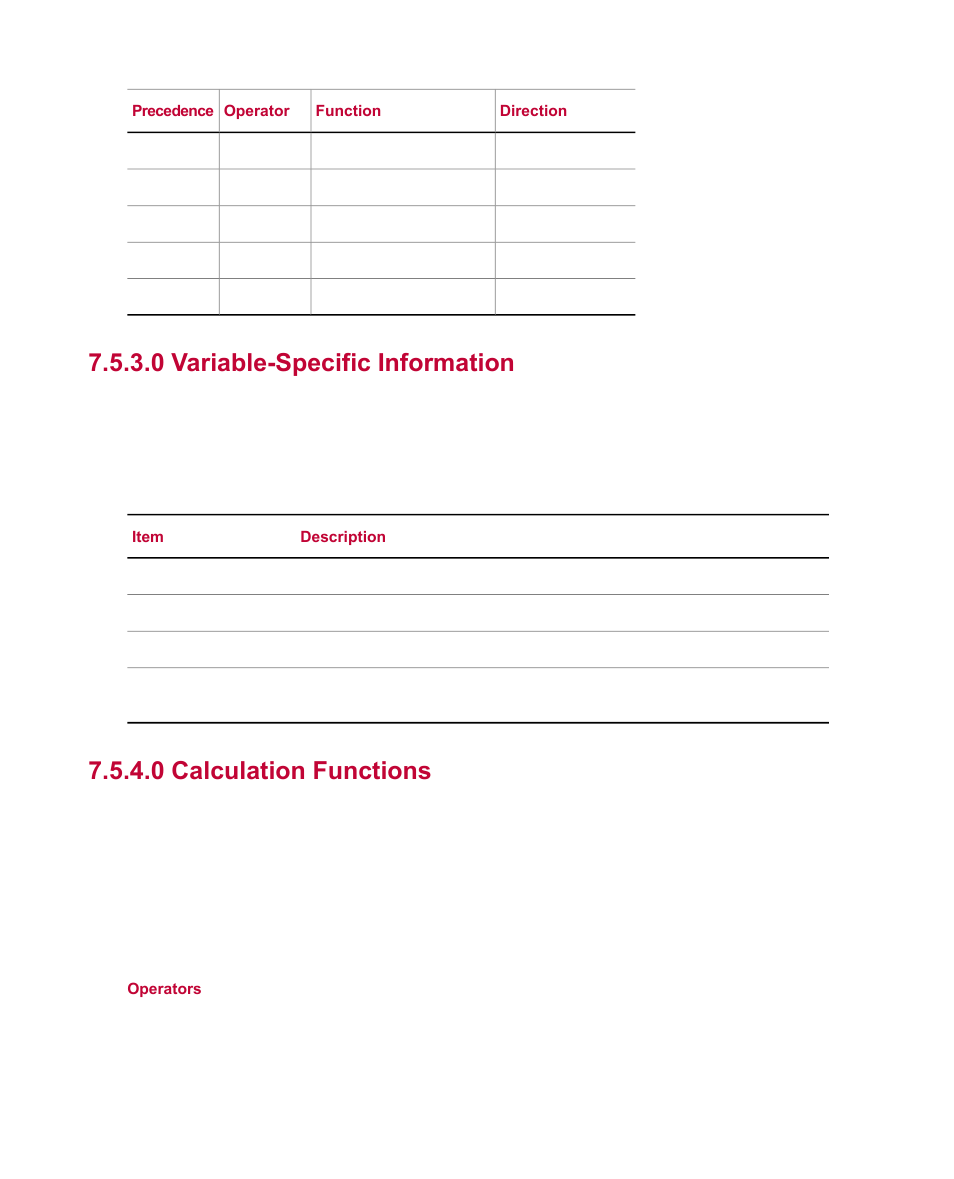 0 variable-specific information, 0 calculation functions | MTS Fatigue Analyzer User Manual | Page 85 / 106