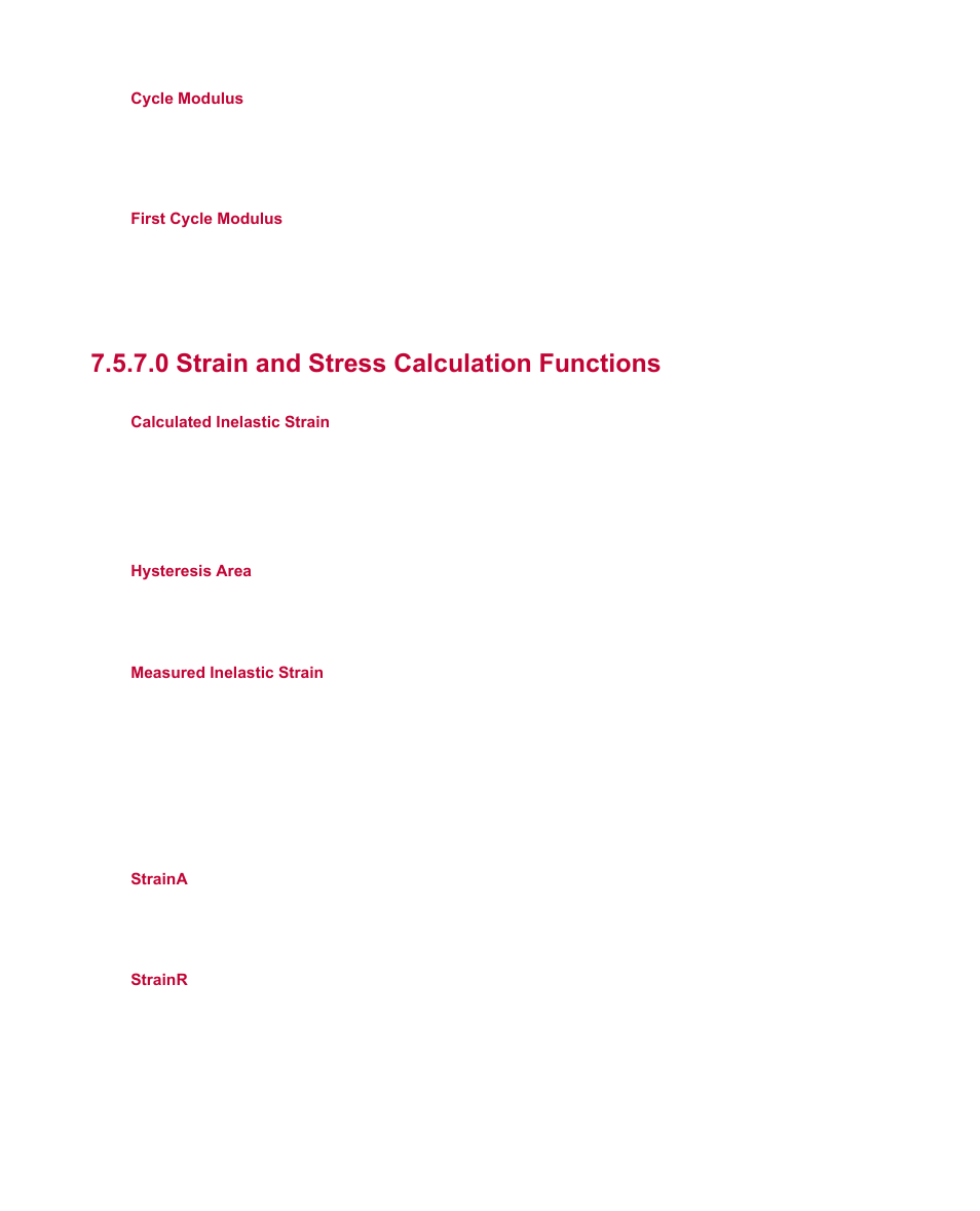0 strain and stress calculation functions | MTS Fatigue Analyzer User Manual | Page 88 / 106