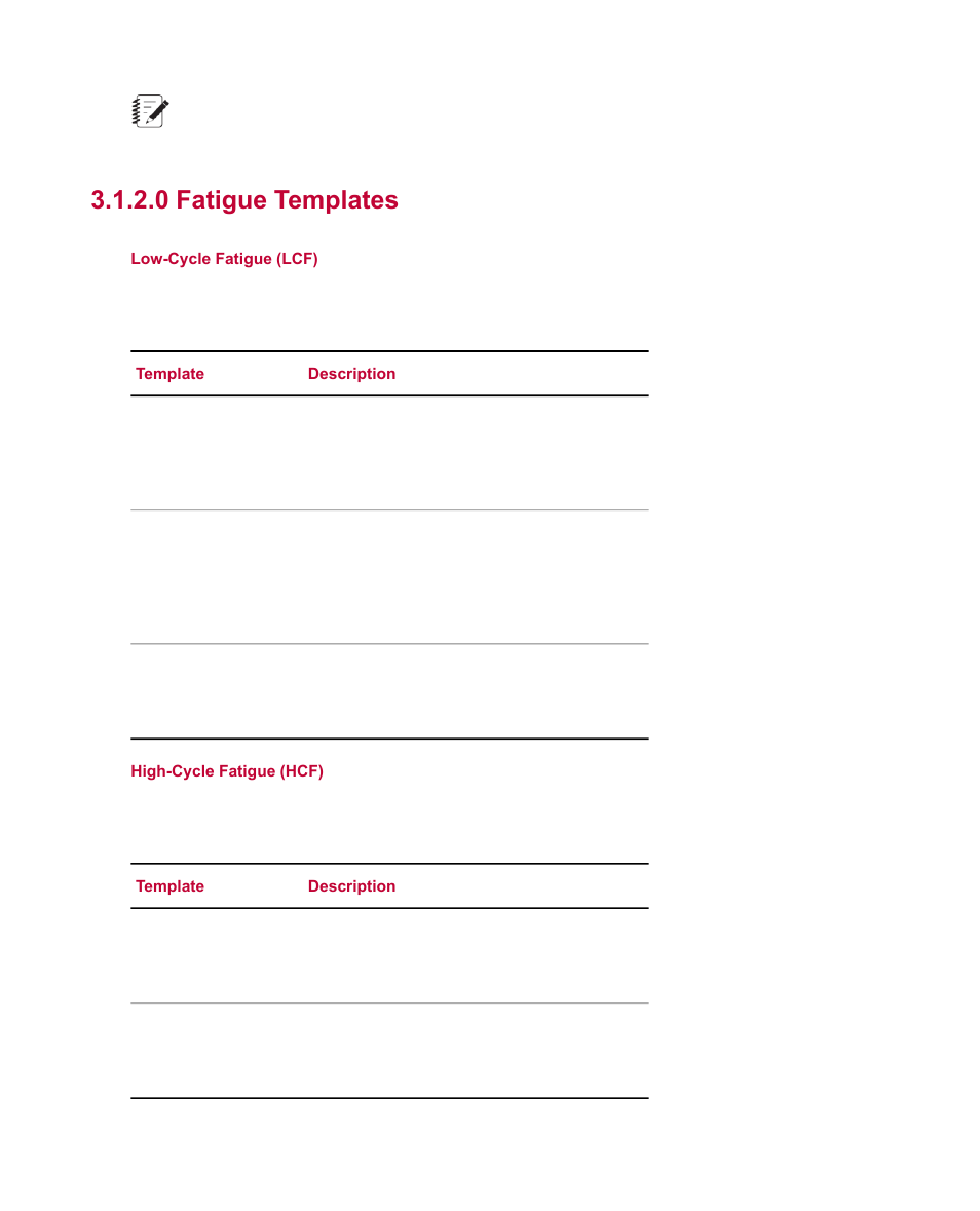 0 fatigue templates | MTS Fatigue Template User Manual | Page 19 / 122