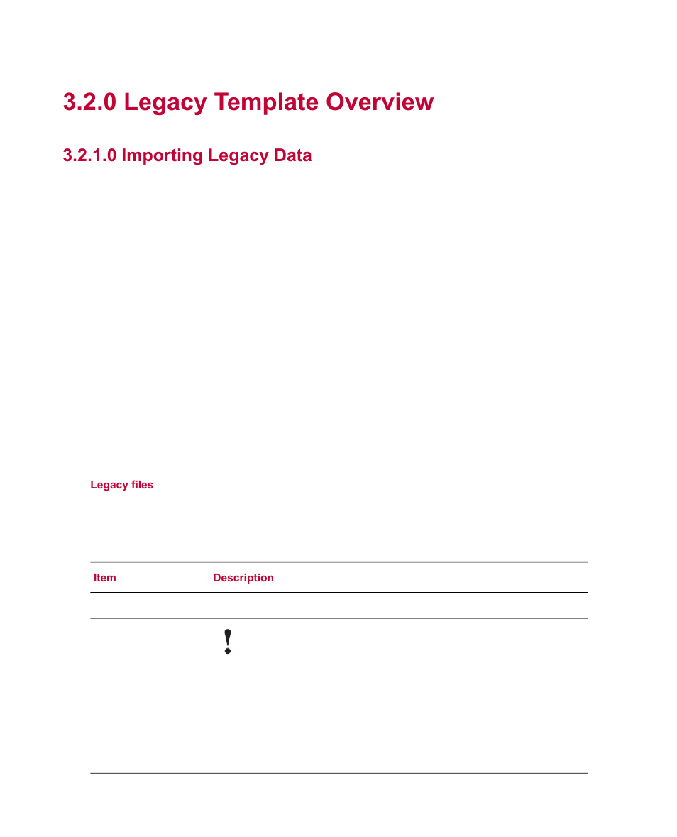 0 legacy template overview, 0 importing legacy data | MTS Fatigue Template User Manual | Page 21 / 122