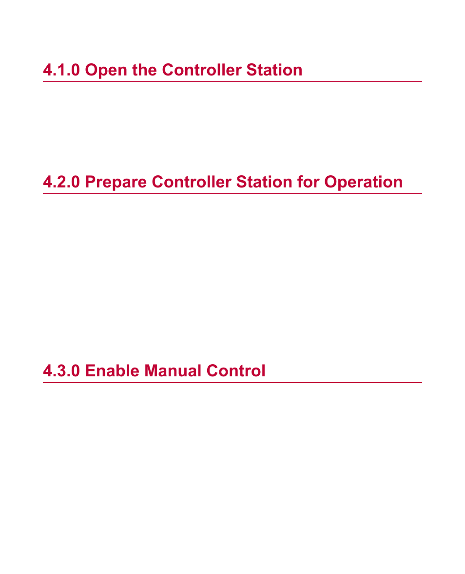 0 open the controller station, 0 prepare controller station for operation, 0 enable manual control | Open the controller station, Prepare controller station for operation, Enable manual control | MTS Fatigue Template User Manual | Page 24 / 122