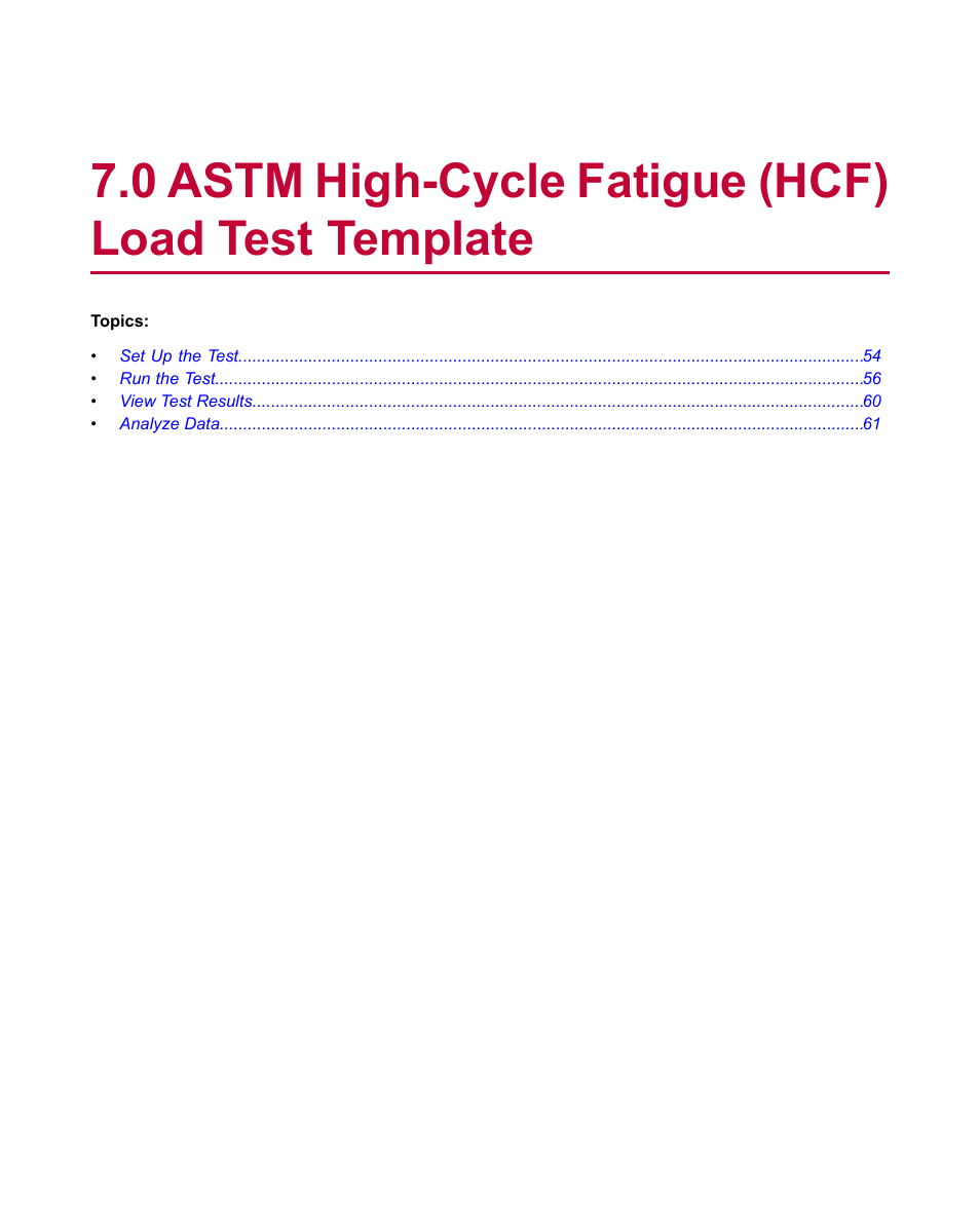 0 astm high-cycle fatigue (hcf) load test template | MTS Fatigue Template User Manual | Page 53 / 122