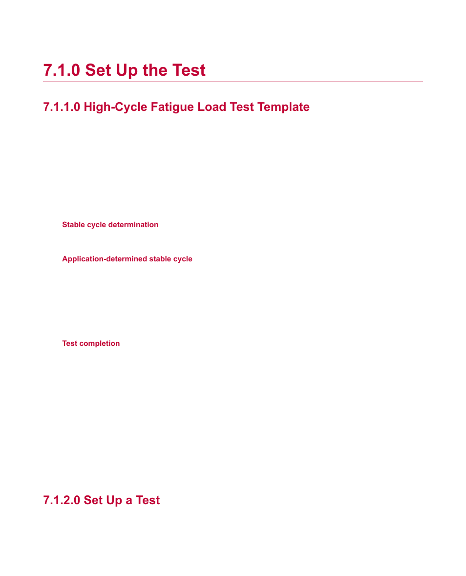 0 set up the test, 0 high-cycle fatigue load test template, 0 set up a test | Set up the test | MTS Fatigue Template User Manual | Page 54 / 122