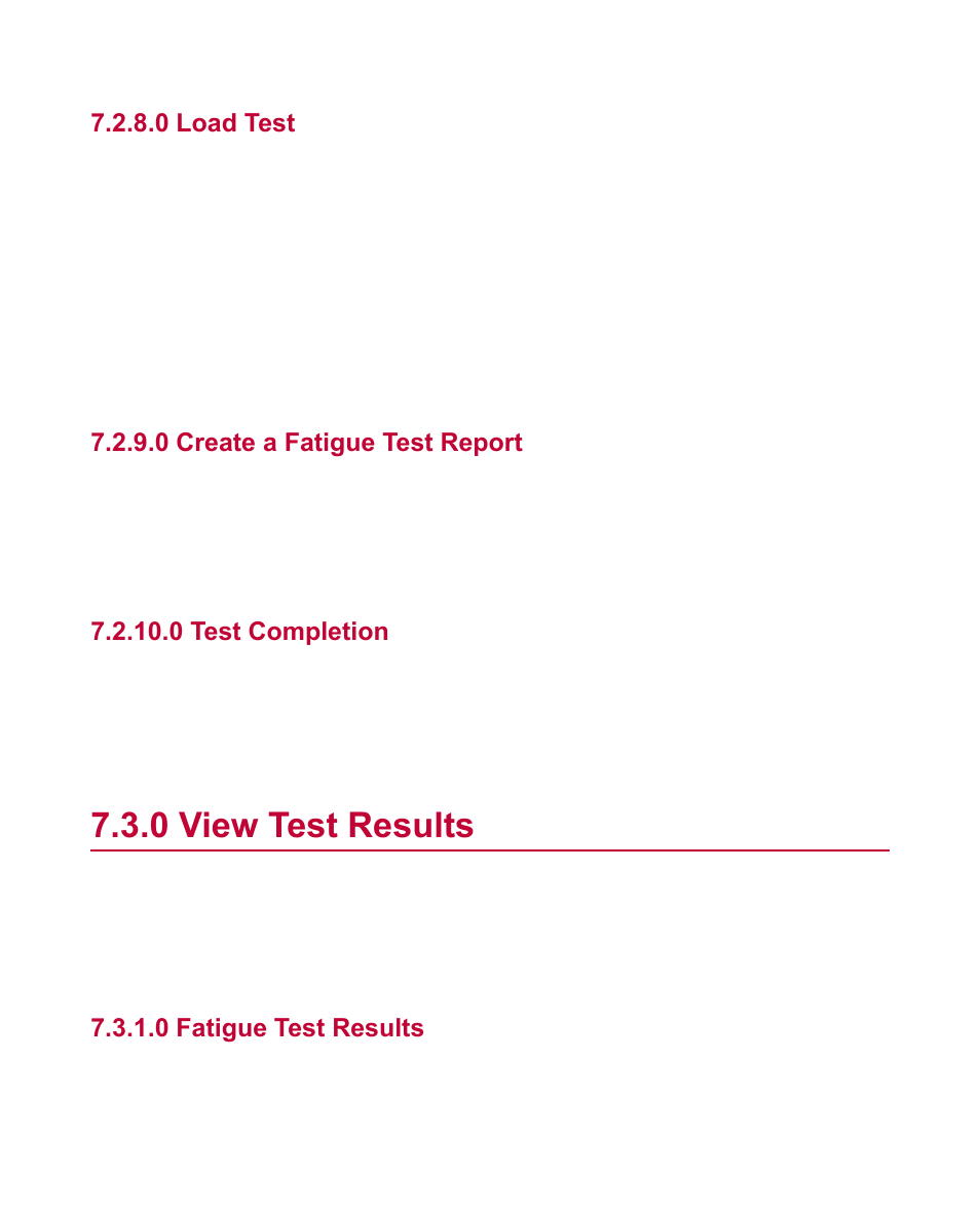 0 load test, 0 create a fatigue test report, 0 test completion | 0 view test results, 0 fatigue test results, View test results | MTS Fatigue Template User Manual | Page 60 / 122