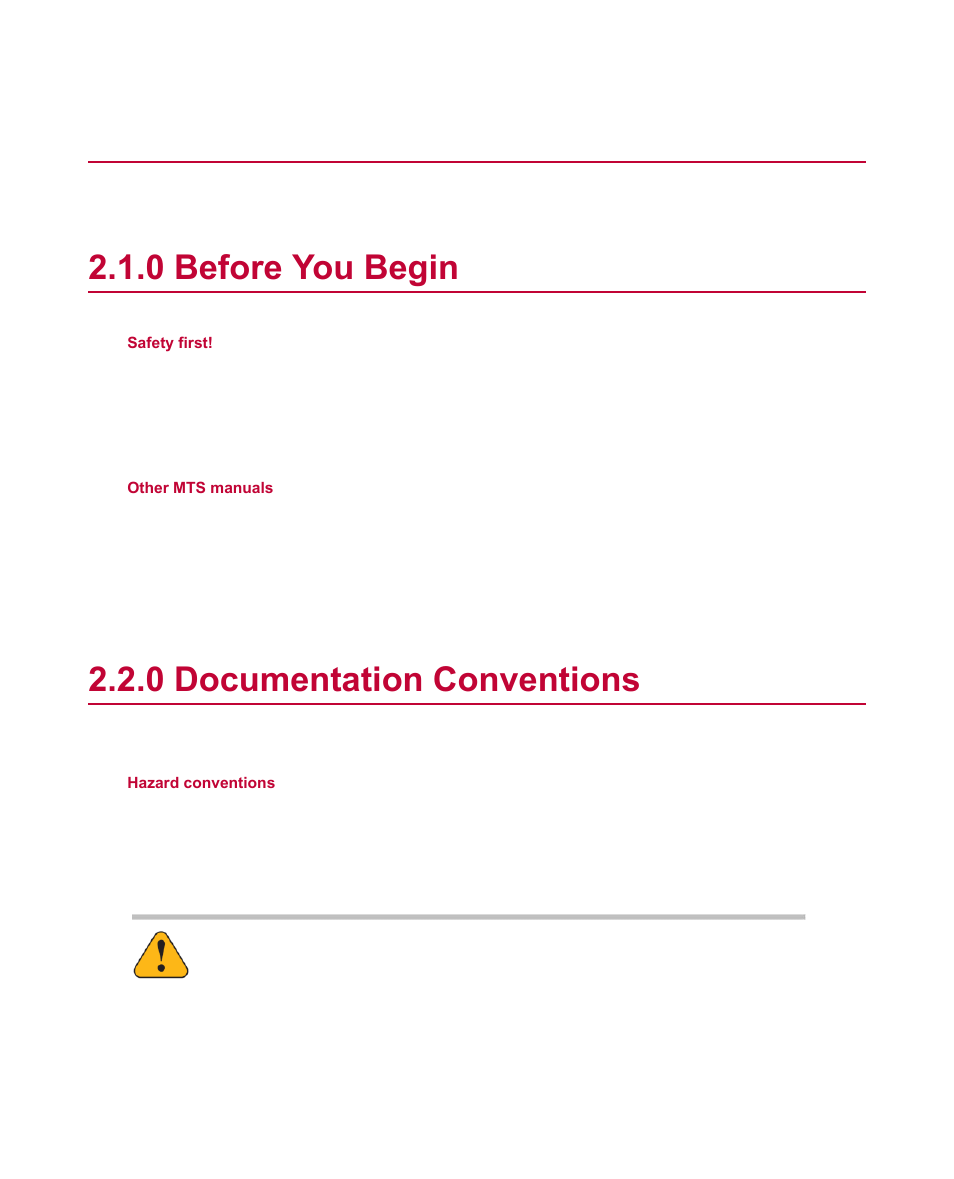 0 preface, 0 before you begin, 0 documentation conventions | MTS Fracture Analyzer User Manual | Page 11 / 96