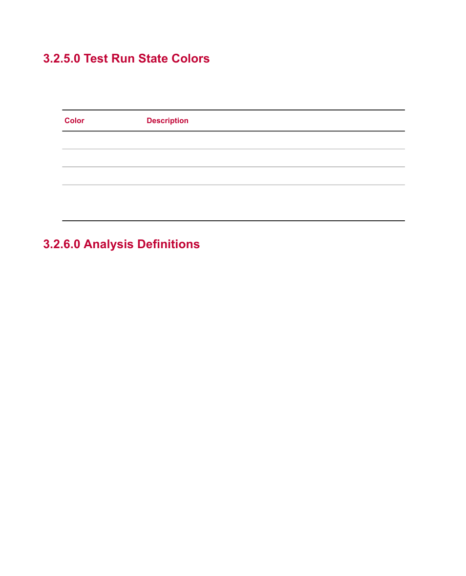 0 test run state colors, 0 analysis definitions | MTS Fracture Analyzer User Manual | Page 22 / 96