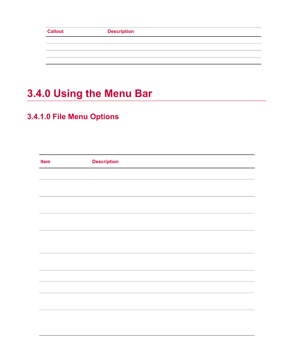 0 using the menu bar, 0 file menu options, Using the menu bar | MTS Fracture Analyzer User Manual | Page 25 / 96