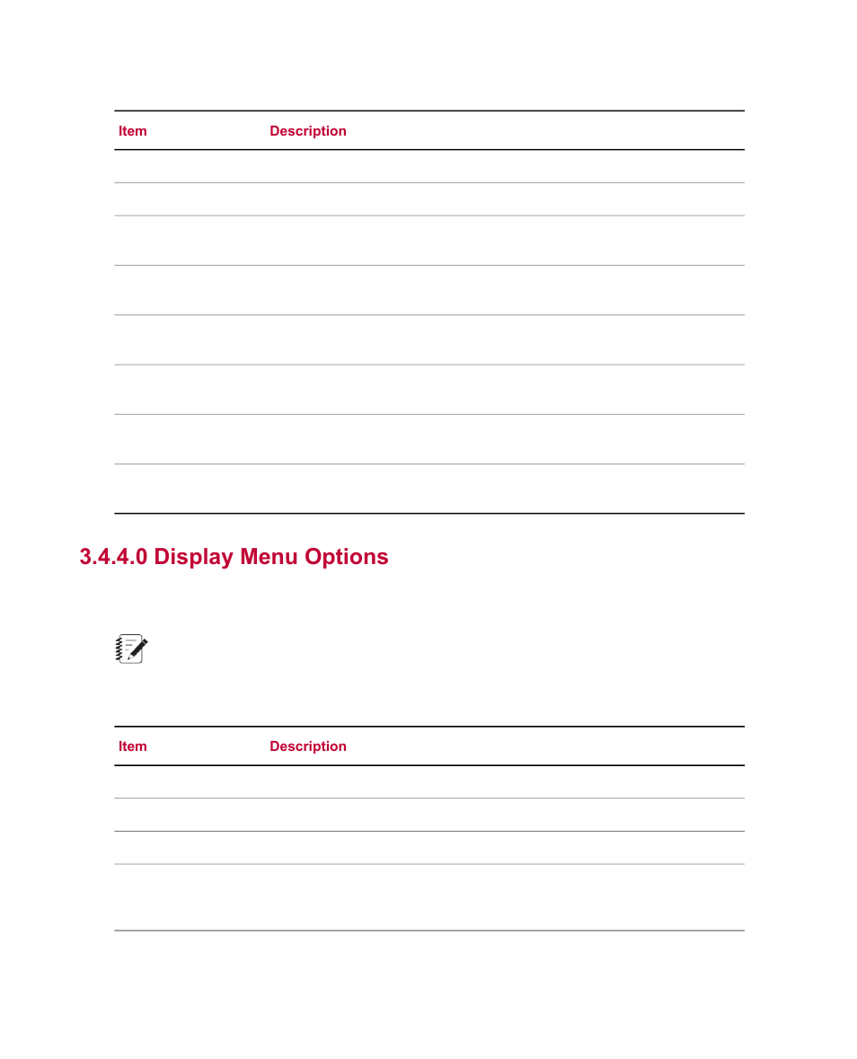 0 display menu options | MTS Fracture Analyzer User Manual | Page 27 / 96