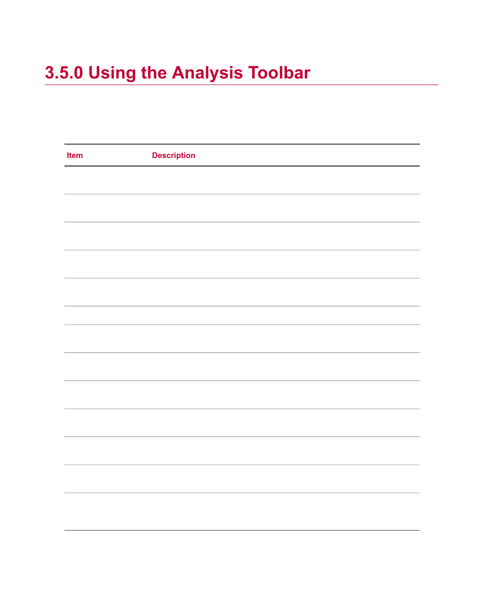 0 using the analysis toolbar, Using the analysis toolbar | MTS Fracture Analyzer User Manual | Page 29 / 96