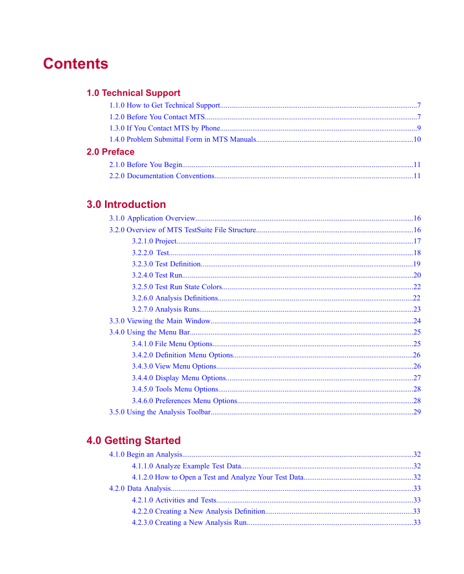 MTS Fracture Analyzer User Manual | Page 3 / 96