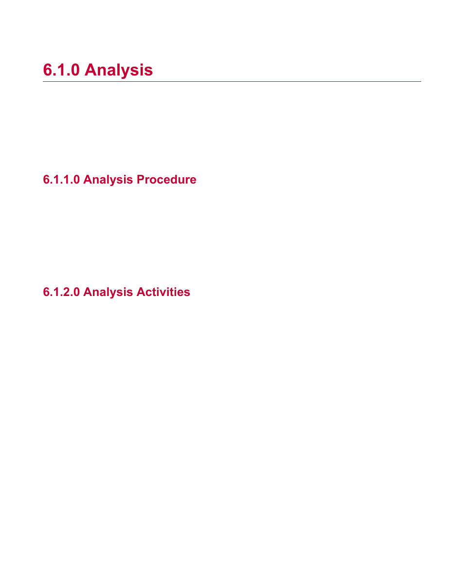 0 analysis, 0 analysis procedure, 0 analysis activities | Analysis | MTS Fracture Analyzer User Manual | Page 54 / 96