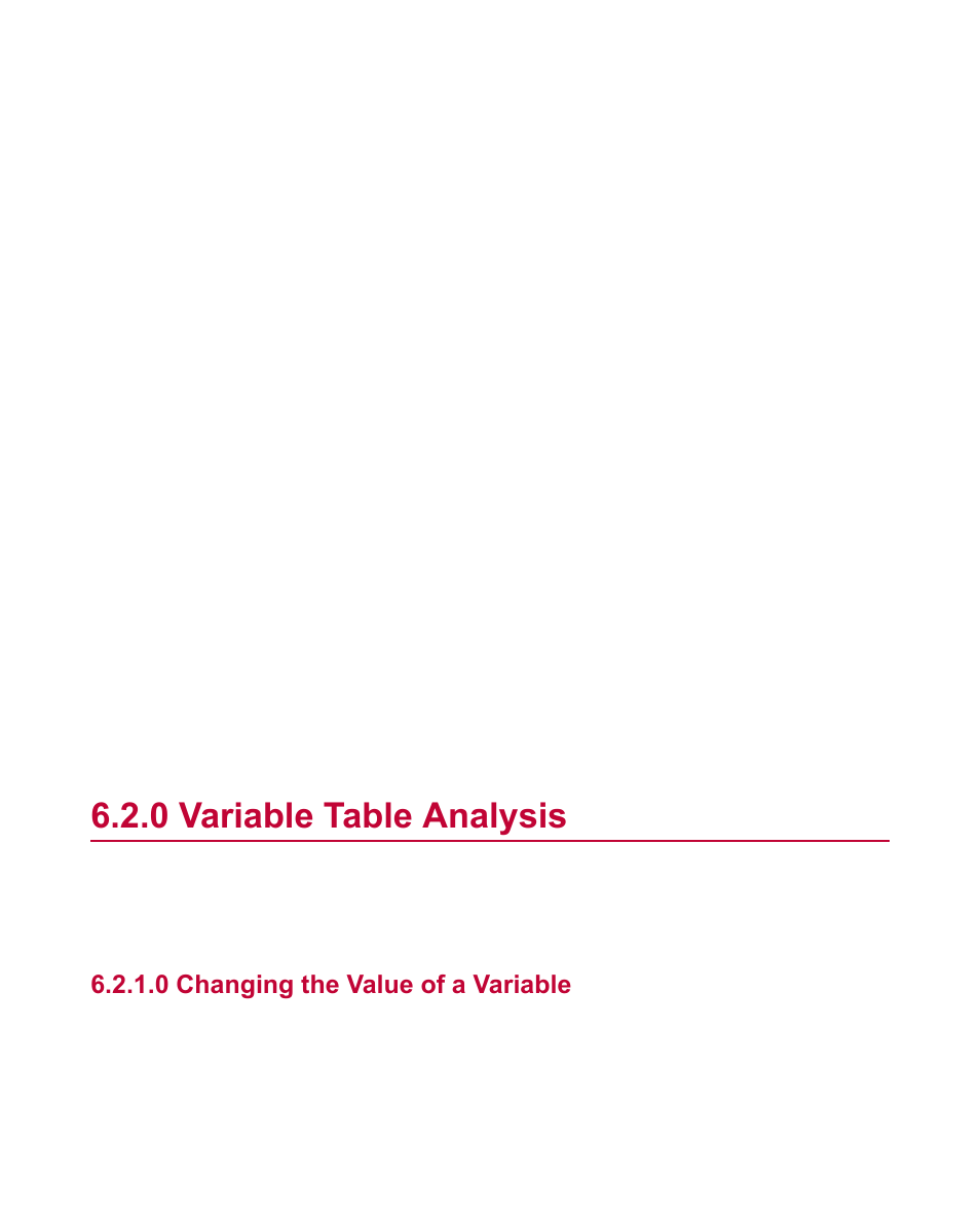 0 variable table analysis, 0 changing the value of a variable, Variable table analysis | MTS Fracture Analyzer User Manual | Page 55 / 96