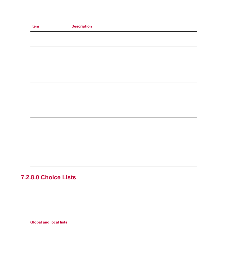 0 choice lists | MTS Fracture Analyzer User Manual | Page 68 / 96