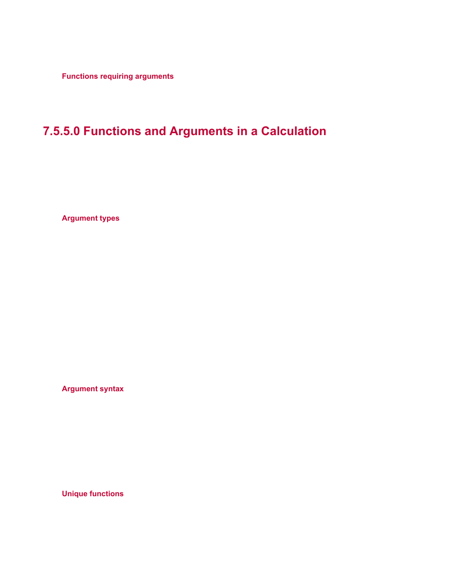 0 functions and arguments in a calculation | MTS Fracture Analyzer User Manual | Page 78 / 96