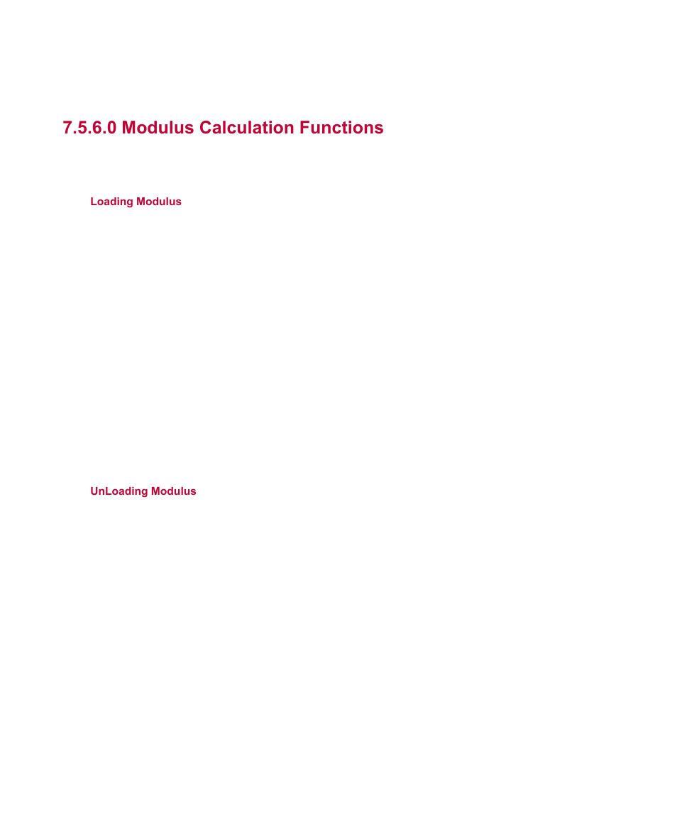 0 modulus calculation functions | MTS Fracture Analyzer User Manual | Page 79 / 96