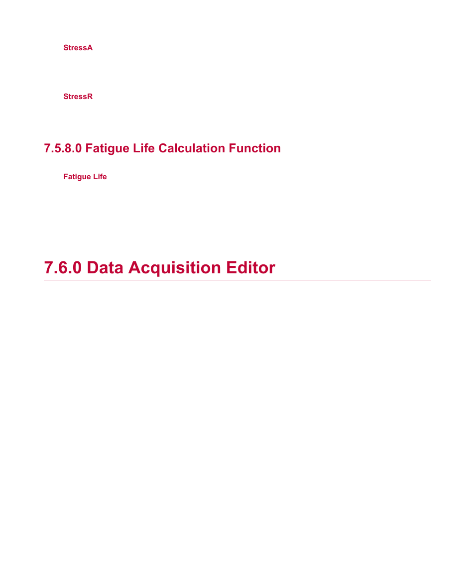 0 fatigue life calculation function, 0 data acquisition editor, Data acquisition editor | MTS Fracture Analyzer User Manual | Page 81 / 96