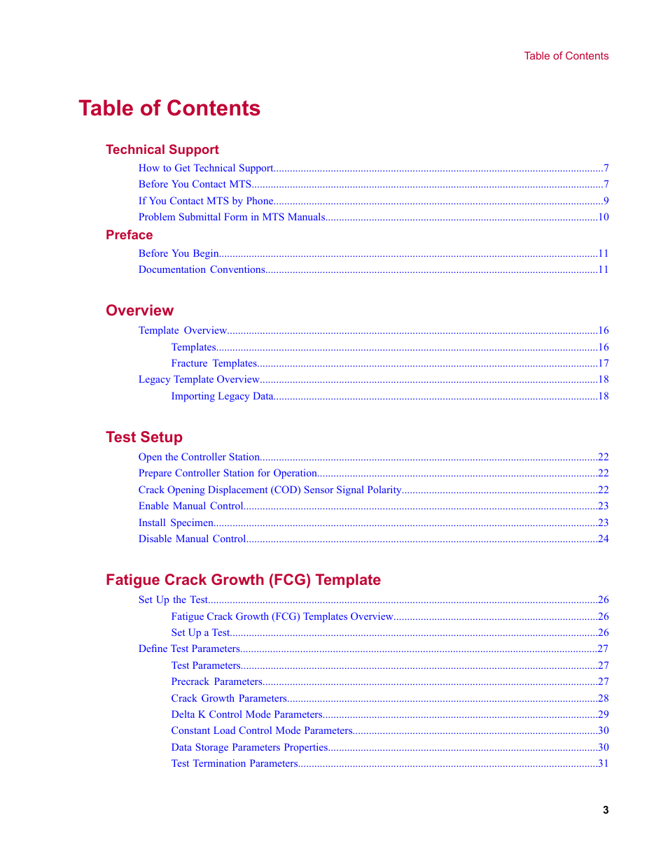 MTS Fracture Template User Manual | Page 3 / 92