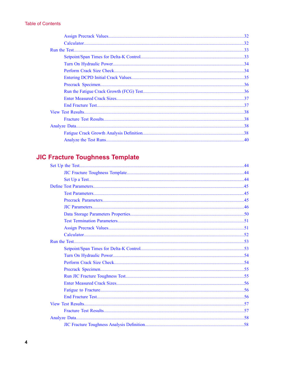 Jic fracture toughness template | MTS Fracture Template User Manual | Page 4 / 92