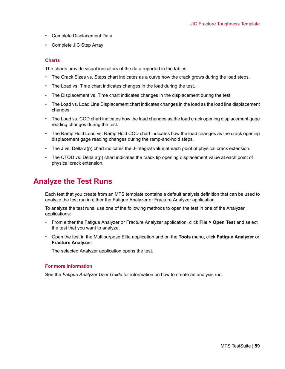 Analyze the test runs | MTS Fracture Template User Manual | Page 59 / 92