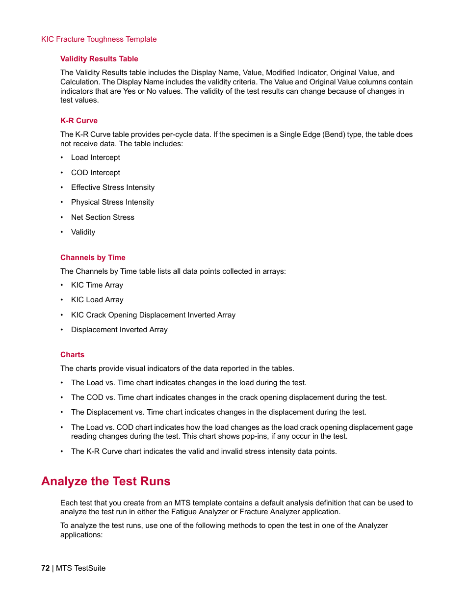 Analyze the test runs | MTS Fracture Template User Manual | Page 72 / 92