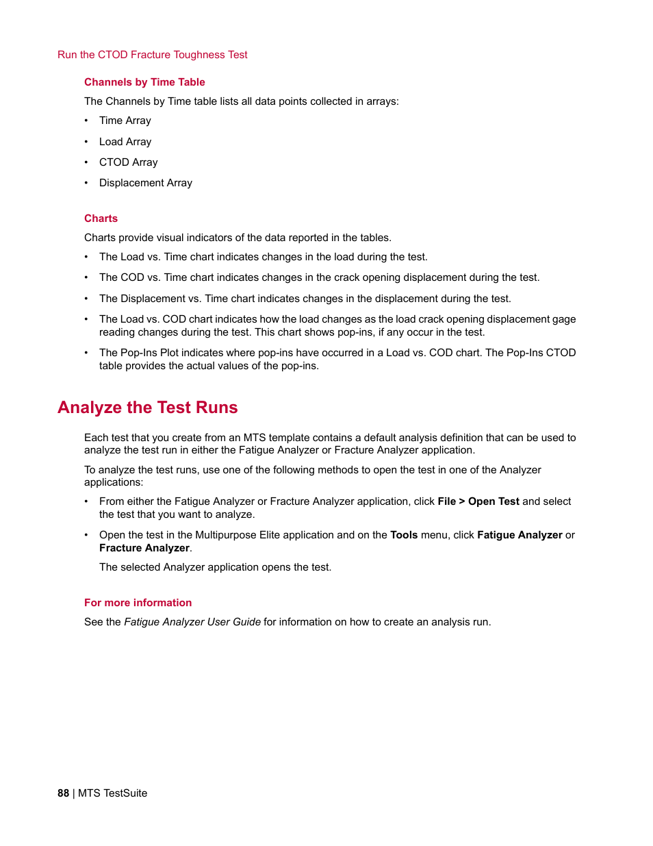 Analyze the test runs | MTS Fracture Template User Manual | Page 88 / 92