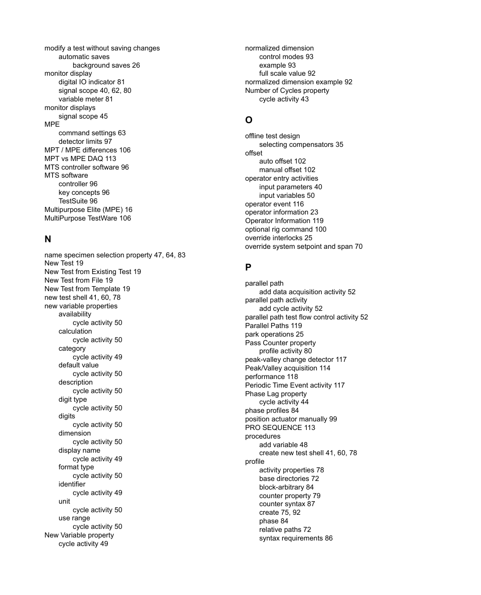 MTS Multipurpose Elite Test User Manual | Page 124 / 130