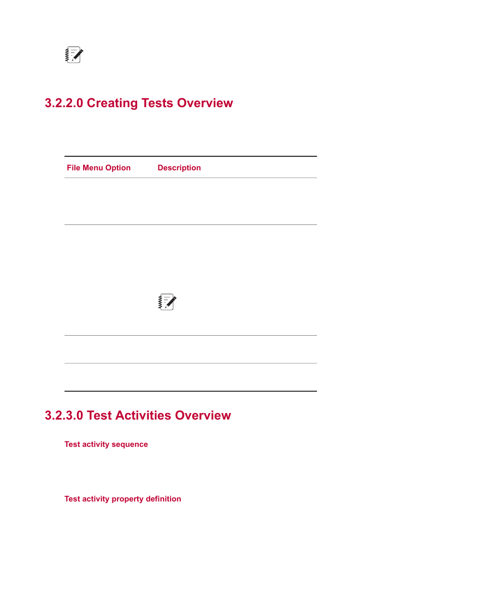 0 creating tests overview, 0 test activities overview | MTS Multipurpose Elite Test User Manual | Page 19 / 130