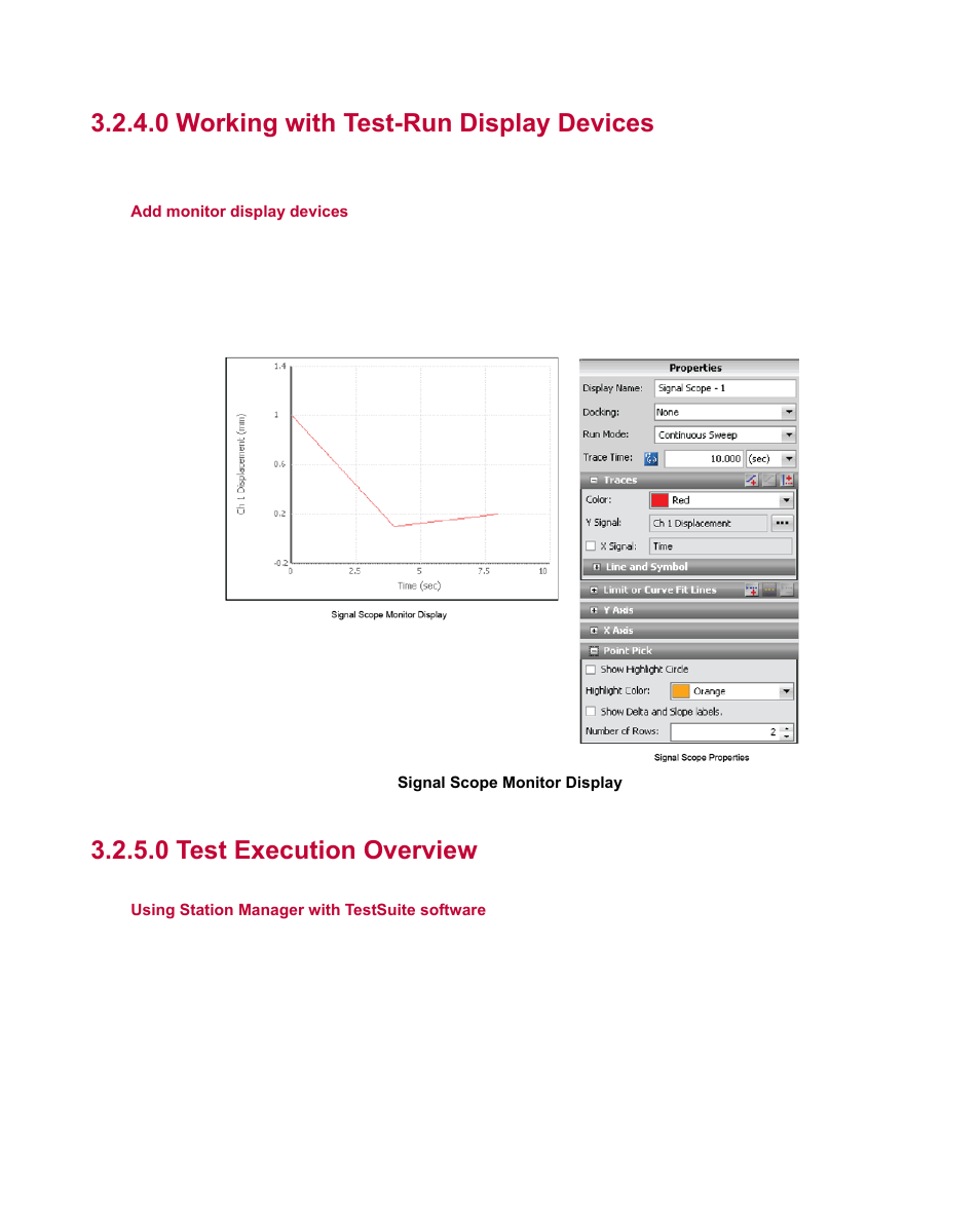 0 working with test-run display devices, 0 test execution overview | MTS Multipurpose Elite Test User Manual | Page 24 / 130