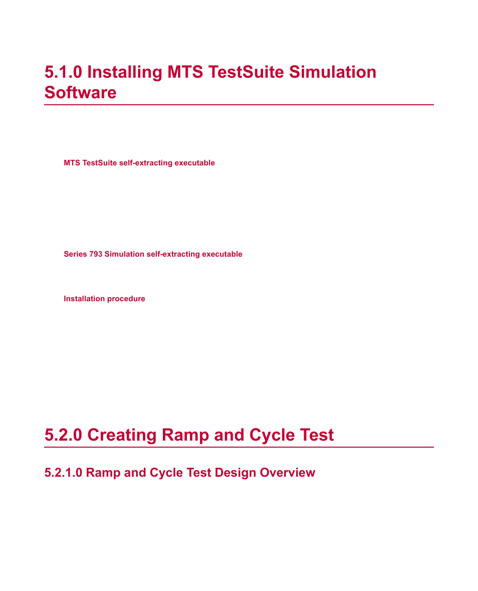 0 installing mts testsuite simulation software, 0 creating ramp and cycle test, 0 ramp and cycle test design overview | Installing mts testsuite simulation software, Creating ramp and cycle test | MTS Multipurpose Elite Test User Manual | Page 38 / 130