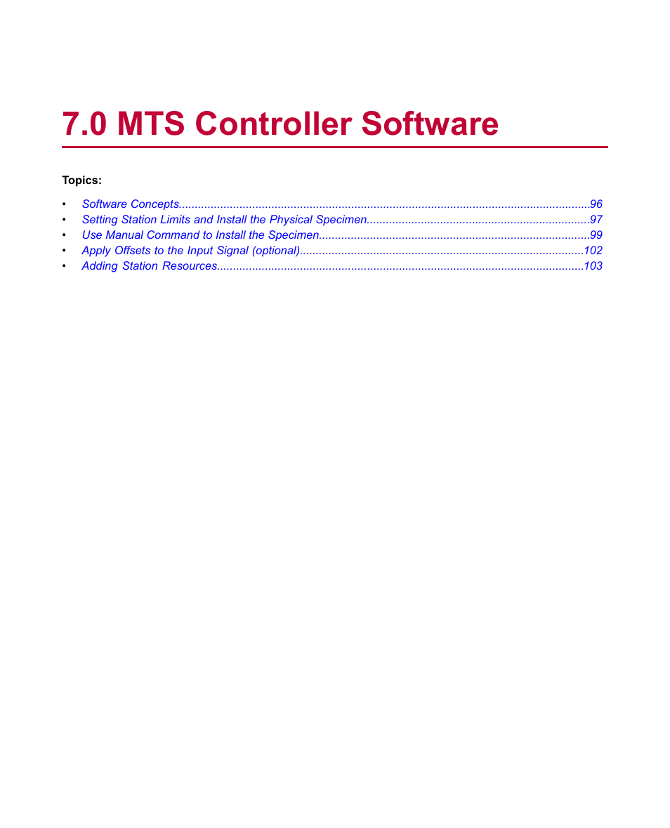 0 mts controller software, Mts controller software | MTS Multipurpose Elite Test User Manual | Page 95 / 130