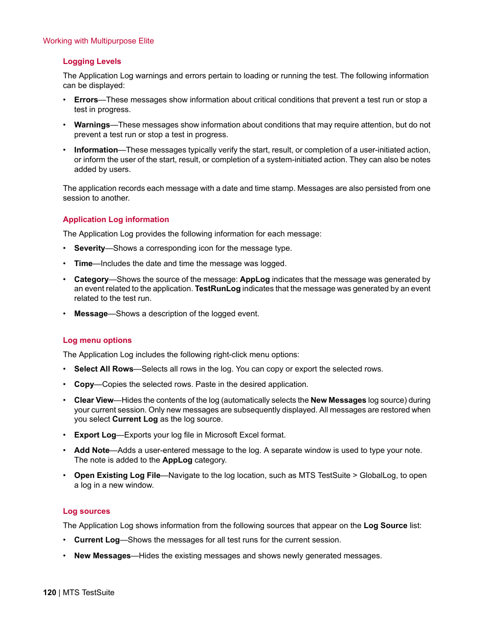 MTS Multipurpose Elite User Manual | Page 120 / 662