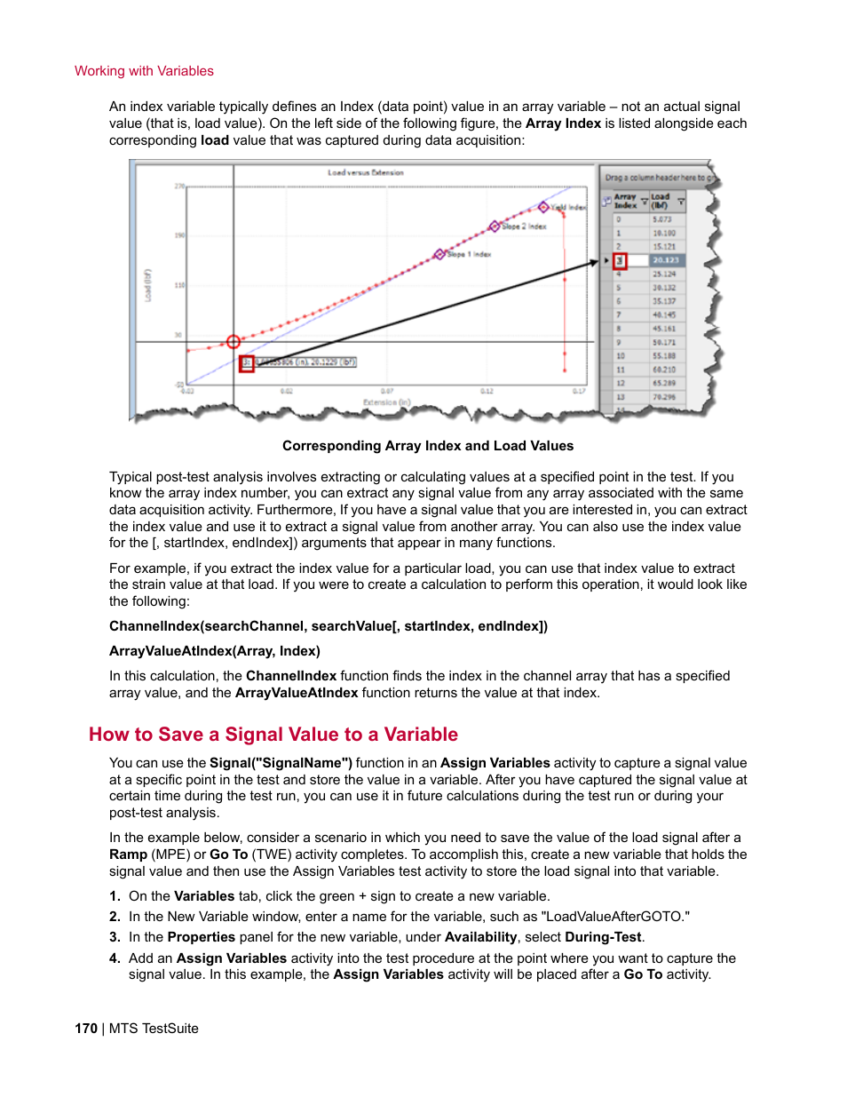 How to save a signal value to a variable | MTS Multipurpose Elite User Manual | Page 170 / 662