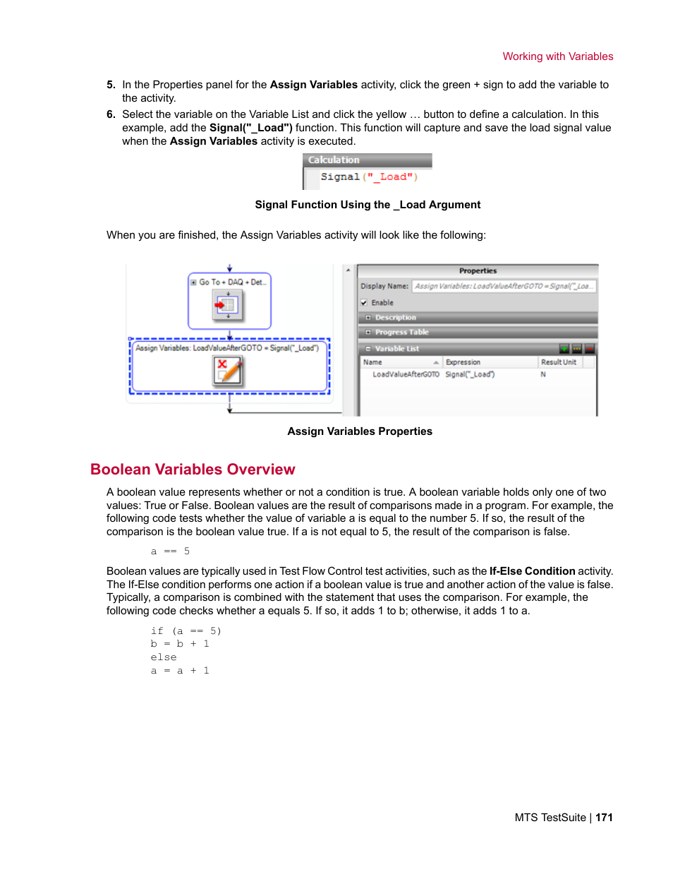 Boolean variables overview | MTS Multipurpose Elite User Manual | Page 171 / 662