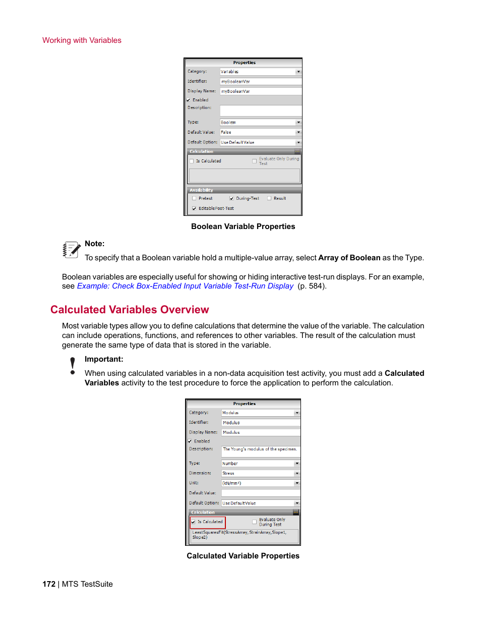 Calculated variables overview | MTS Multipurpose Elite User Manual | Page 172 / 662
