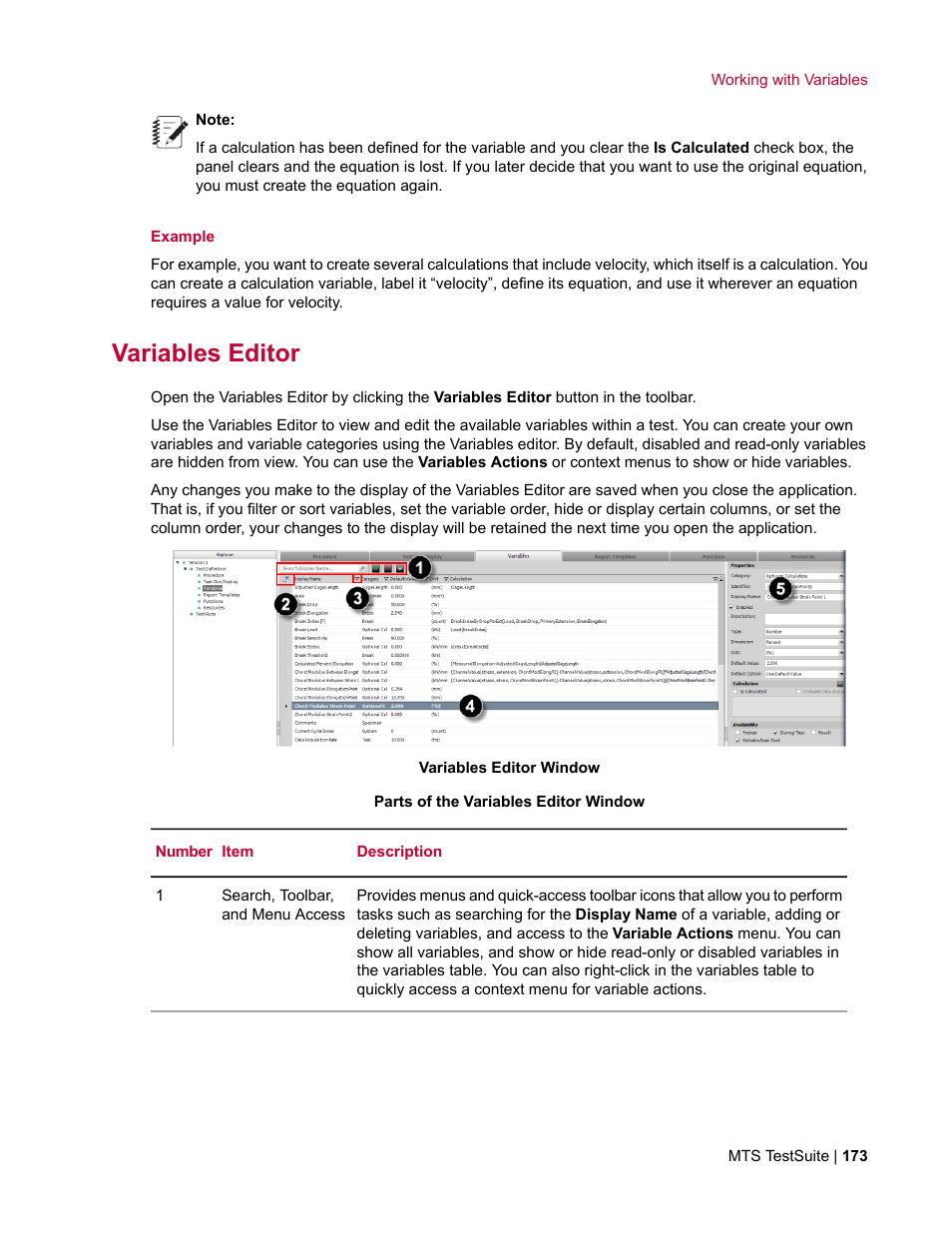 Variables editor | MTS Multipurpose Elite User Manual | Page 173 / 662