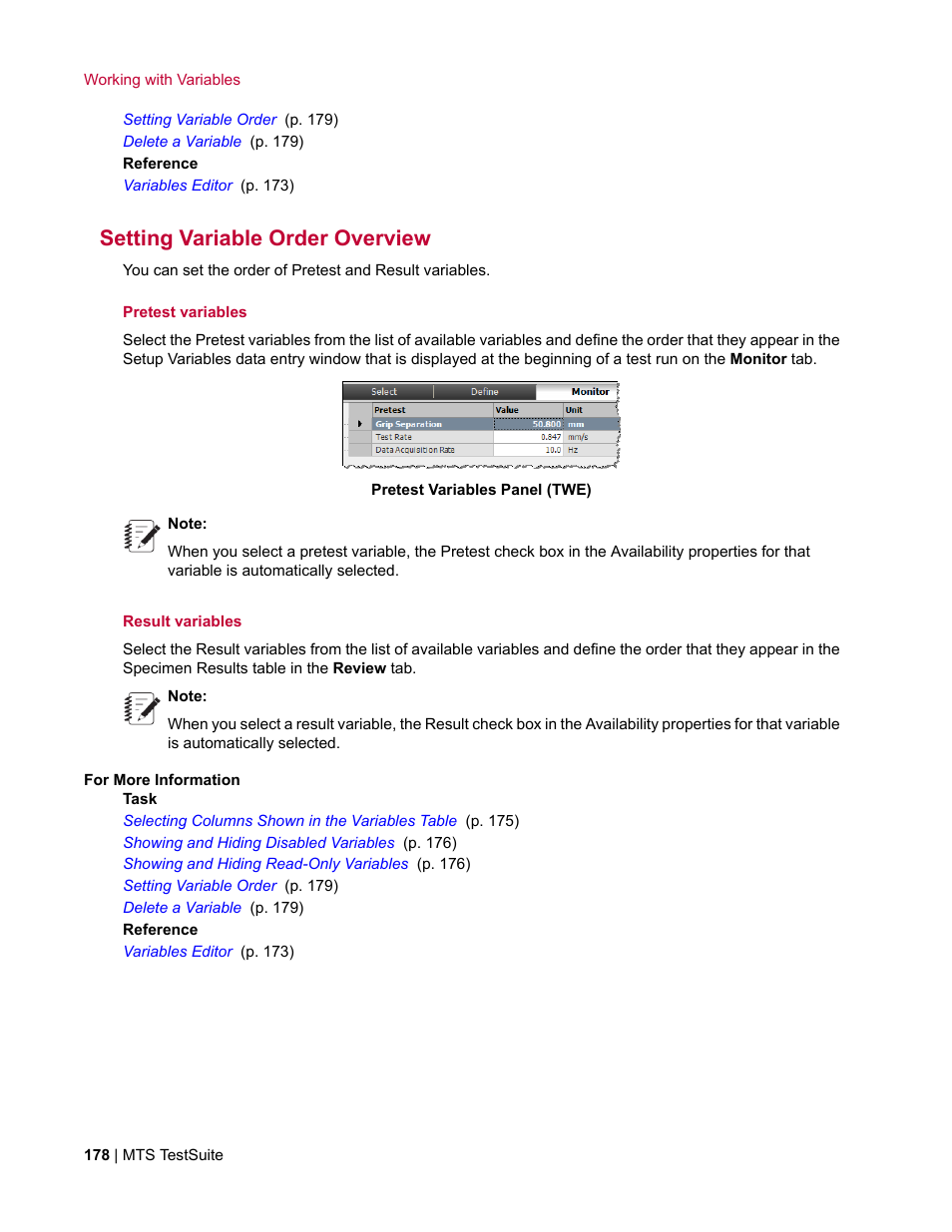 Setting variable order overview | MTS Multipurpose Elite User Manual | Page 178 / 662