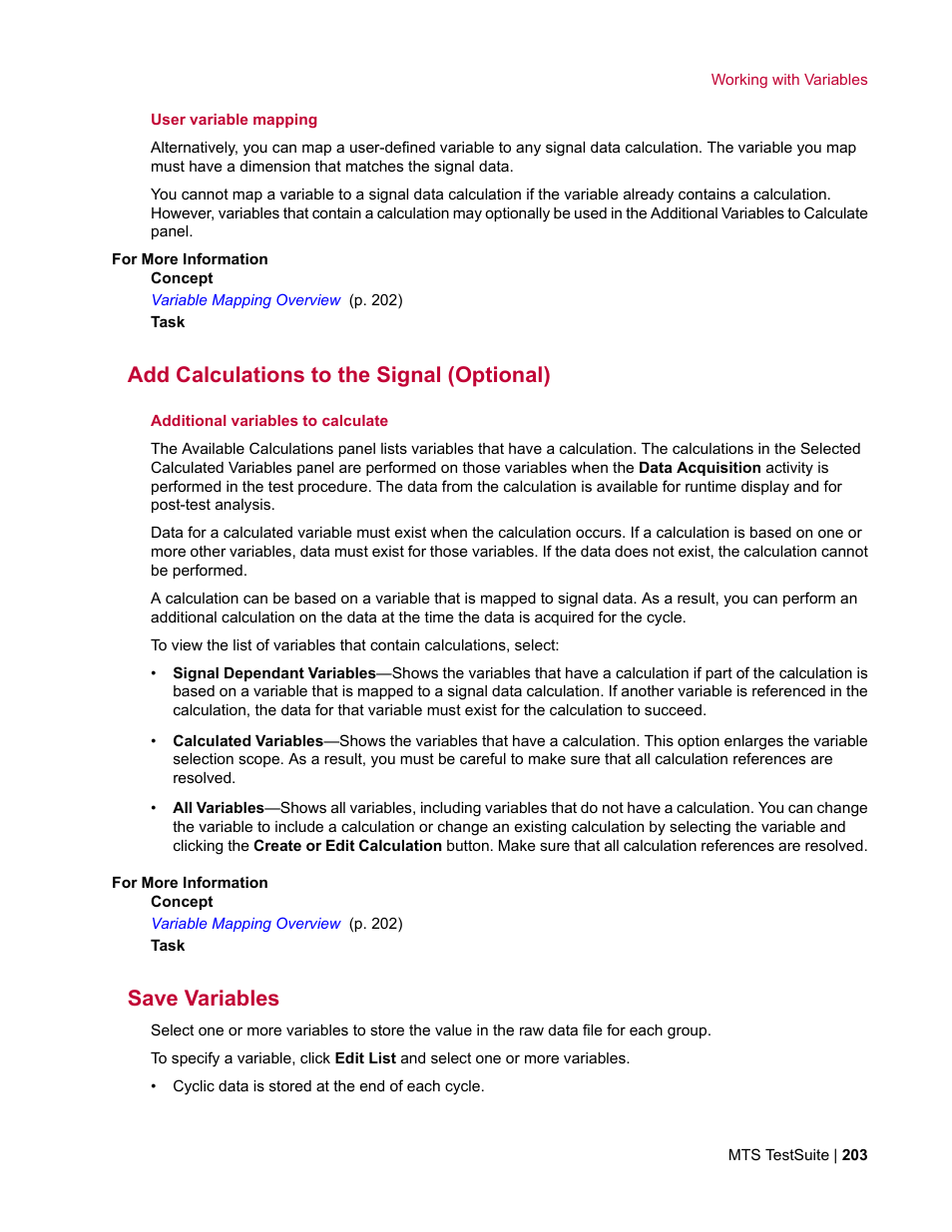 Add calculations to the signal (optional), Save variables | MTS Multipurpose Elite User Manual | Page 203 / 662