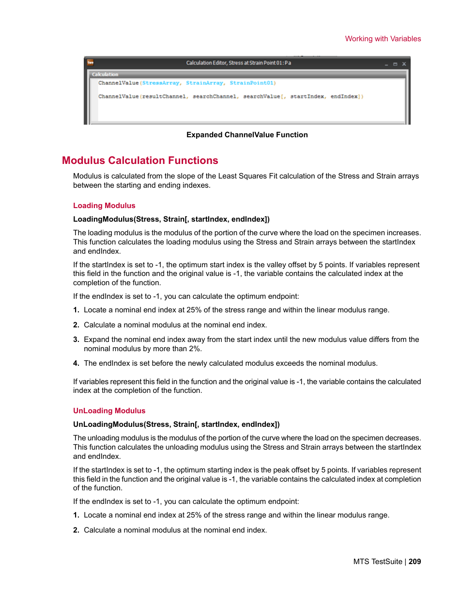 Modulus calculation functions | MTS Multipurpose Elite User Manual | Page 209 / 662