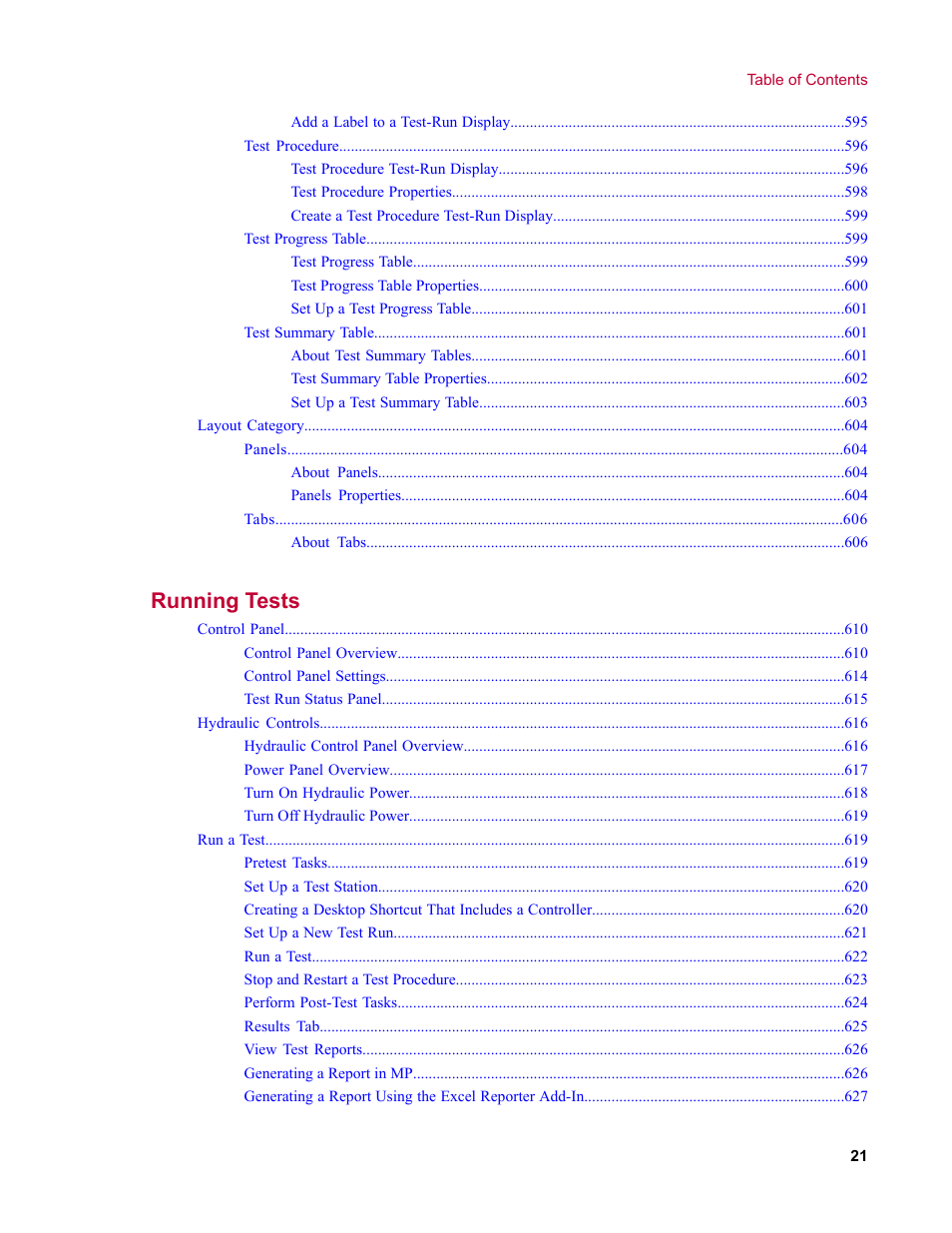 Running tests | MTS Multipurpose Elite User Manual | Page 21 / 662