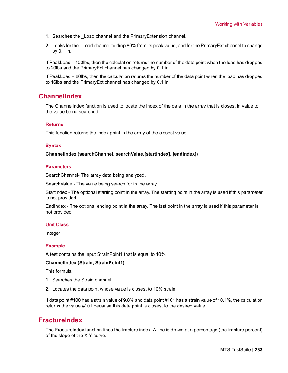 Channelindex, Fractureindex | MTS Multipurpose Elite User Manual | Page 233 / 662