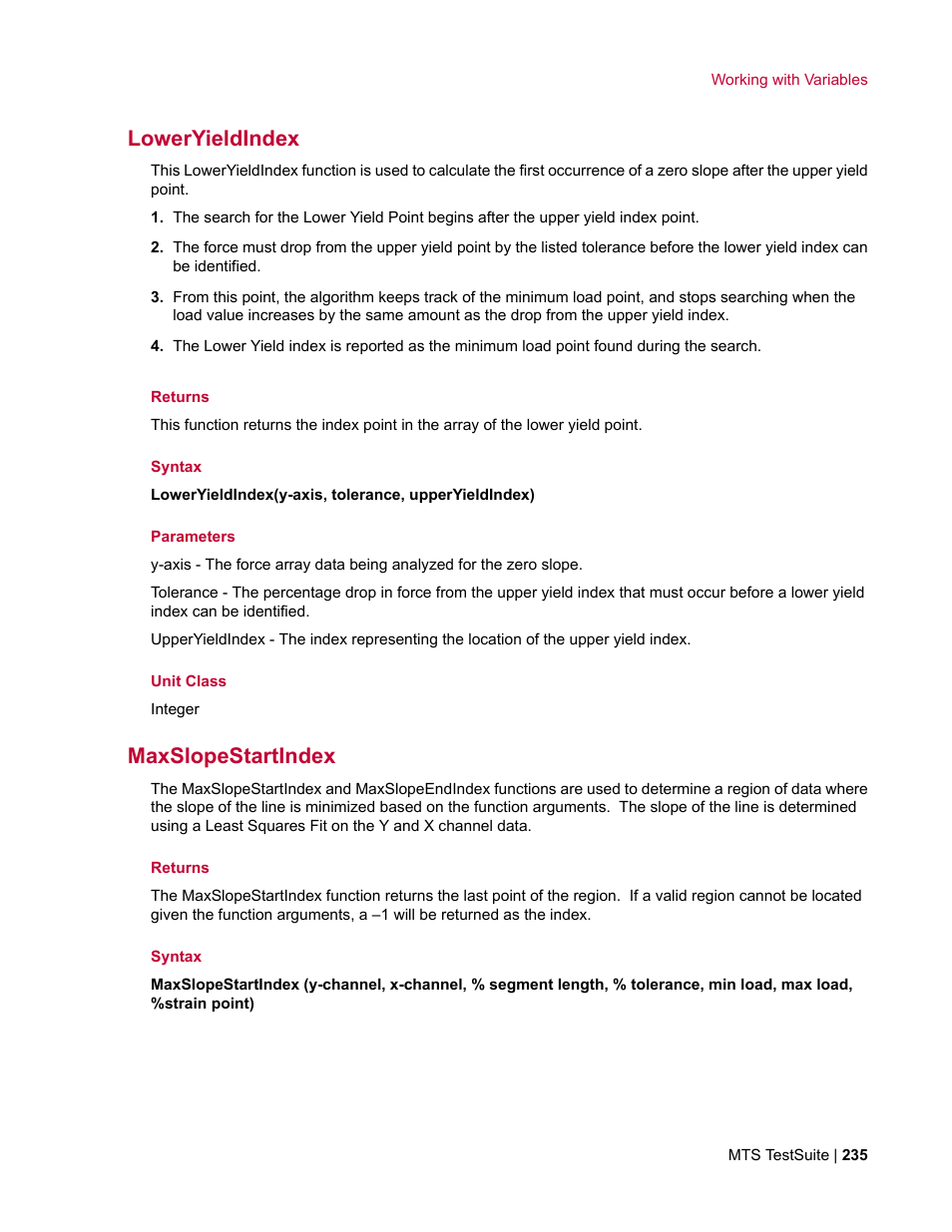 Loweryieldindex, Maxslopestartindex | MTS Multipurpose Elite User Manual | Page 235 / 662