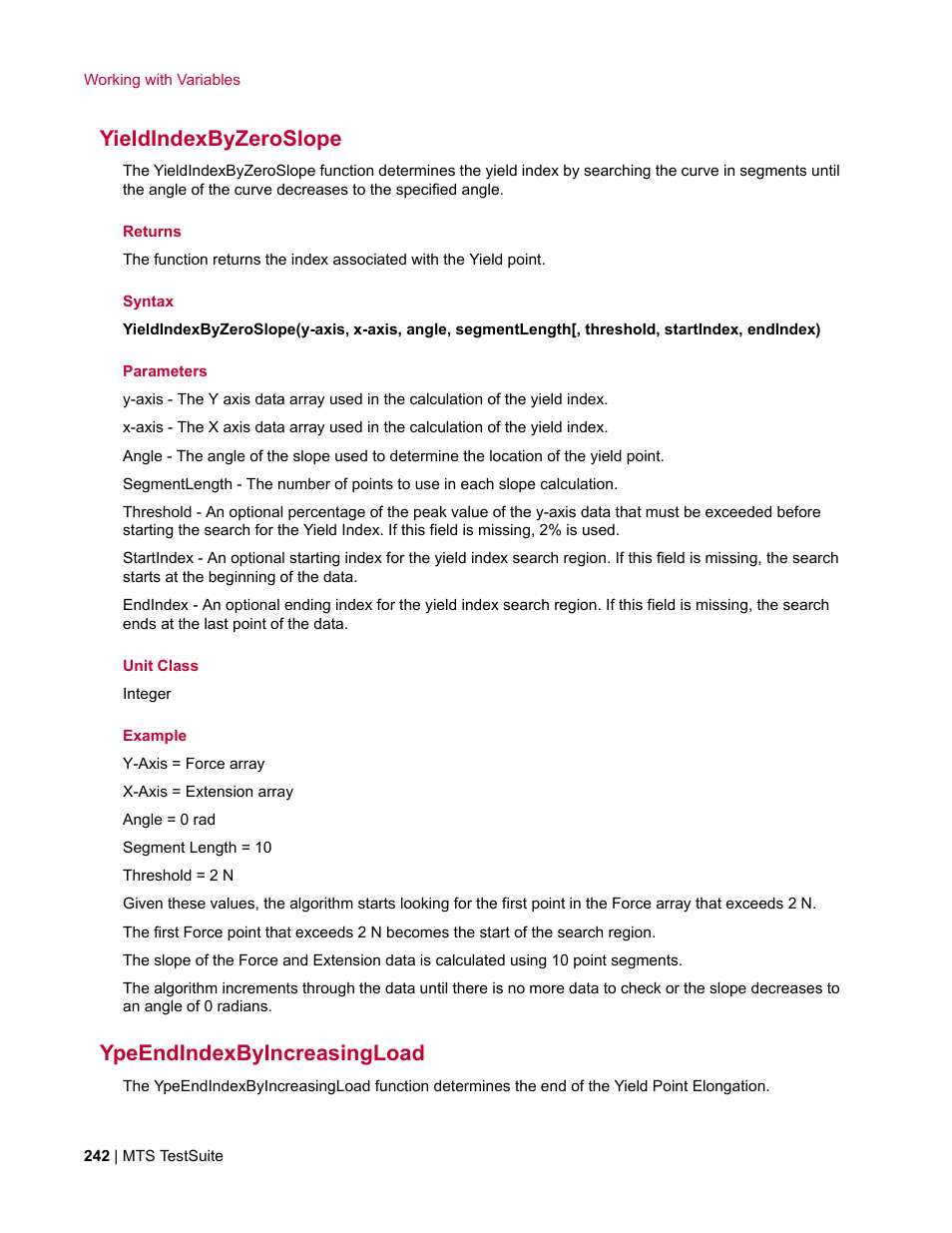 Yieldindexbyzeroslope, Ypeendindexbyincreasingload | MTS Multipurpose Elite User Manual | Page 242 / 662