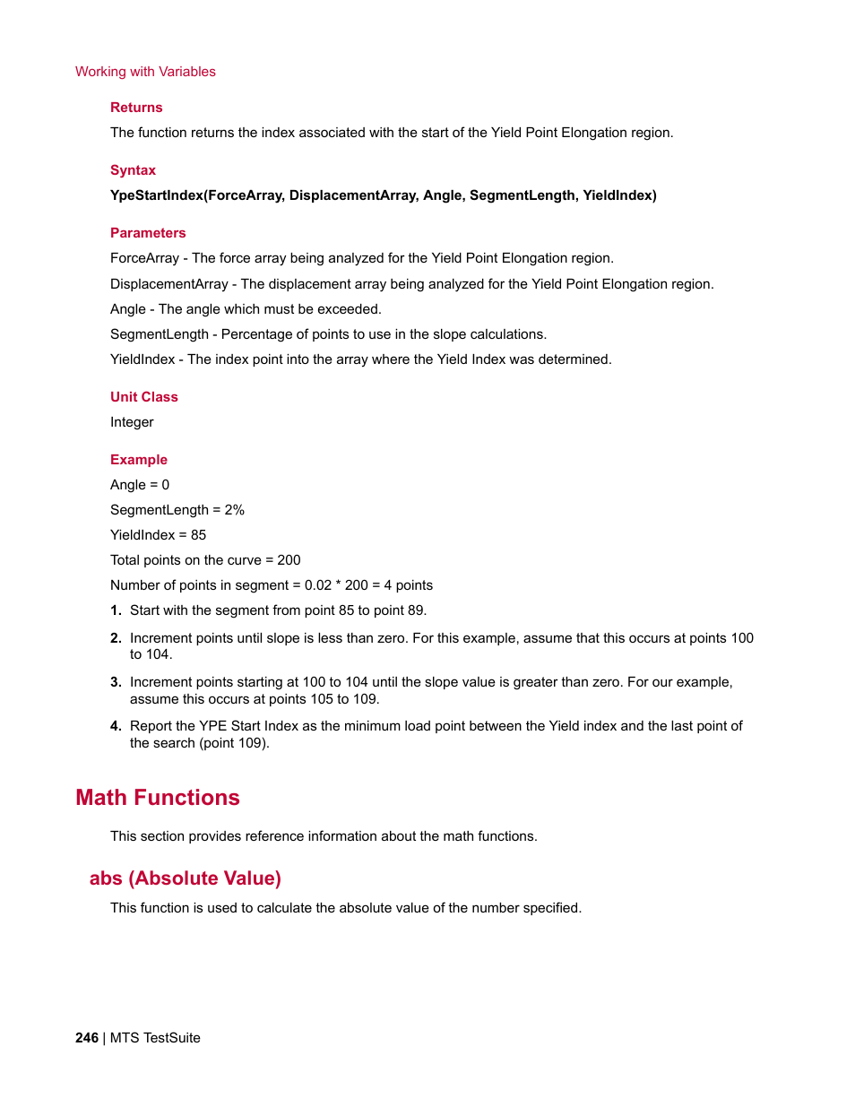Math functions, Abs (absolute value) | MTS Multipurpose Elite User Manual | Page 246 / 662